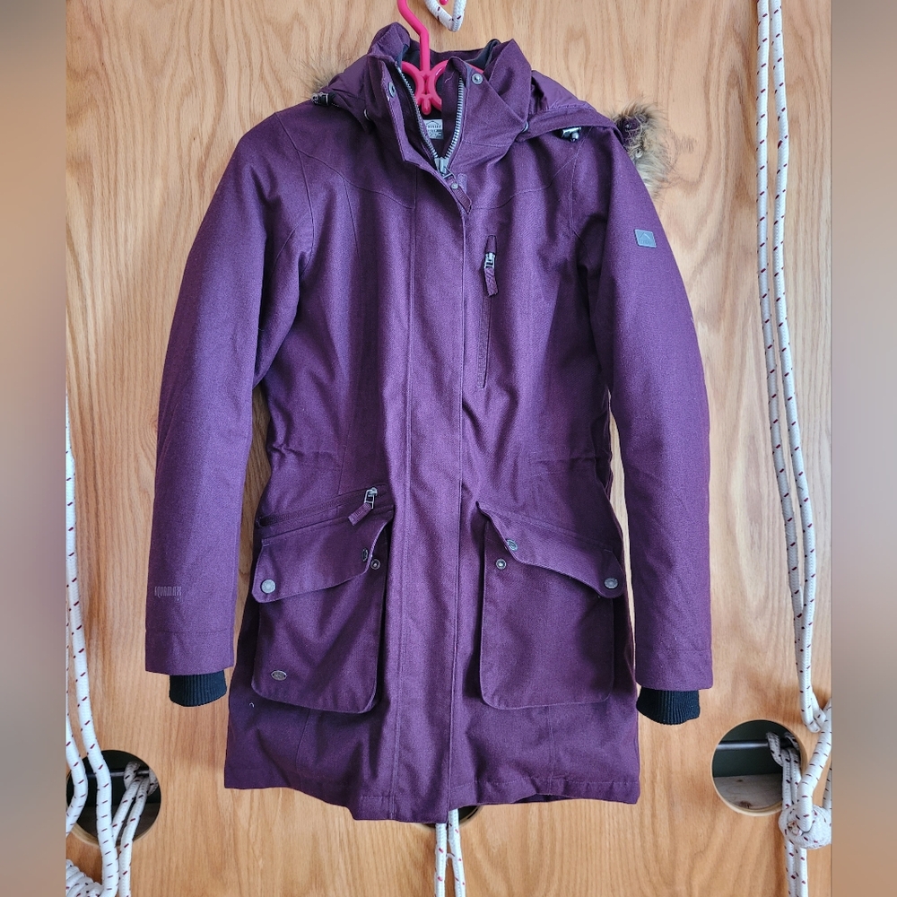 McKinley Winter Long Duckdown Snow Feather Women Waterproof XS Burgundy Jacket